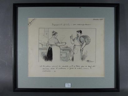 Albert Paul GUILLAUME (1873-1942) Engagement formel
Dessin et aquarelle signée décembre...