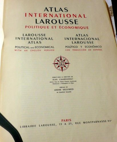 Jean Chardonnet Atlas International Larousse politique et économique.
Larousse édition...