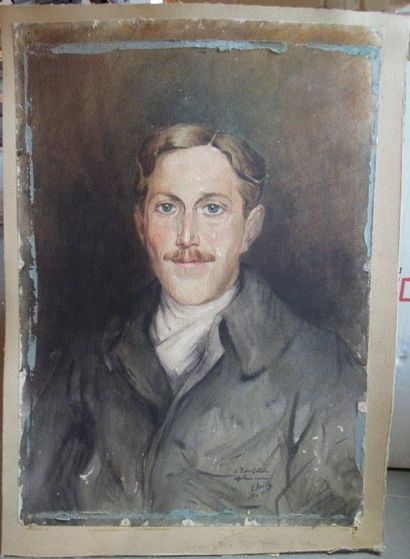 Baron Karl REILLE Aquarelle
Portrait d'homme signé et datée 1916 et dédicacé
Acc...