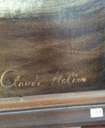 Claude HELIER 
Homme à sa toilette
Huile sur toile signée en bas à droite
92 x 74...