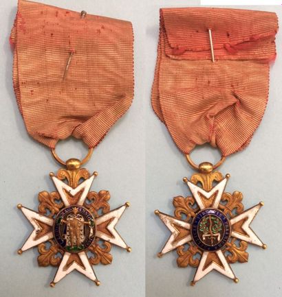 null Ordre de Saint-Louis, croix de chevalier du modèle Restauration en or et émail...