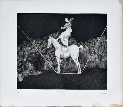 Francisco de GOYA Y LUCIENTES (1746-1828) Una reïna del circo. 1816-1824. Eau-forte,...