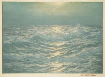 Arsène CHABANIAN (1864-1949) La Mer. Vers 1910. Aquatinte. 645 x 450. Impression...