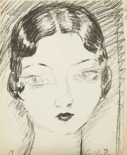 Kees VAN DONGEN (1877-1968) Jeune fille. 1929. Lithographie. 220 x 270. Juffermans...