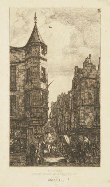 Charles MERYON (1821-1868) Tourelle rue de l'École de Médecine. 1861. Eau-forte....
