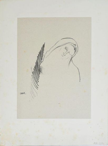 Odilon REDON (1840-1916) Le Sommeil. 1898. Lithographie. 125 x 130. Mellerio 172....