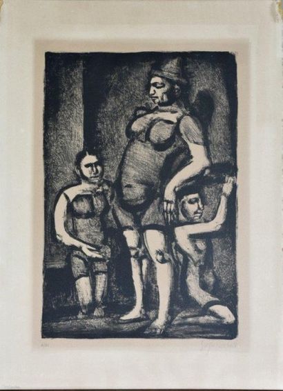 Georges ROUAULT (1871-1958) Clownesse ou Parade. 1926. Lithographie. 222 x 335. Chapon...
