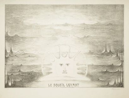 Anton PRINNER (1902-1983) Le Soleil levant. Vers 1960. Lithographie. 640 x 440. Belle...