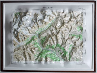 null I.G.N. Mont-Blanc. F.lle XXXVI-31. Paris, 1954-1967. Carte en relief imprimée...