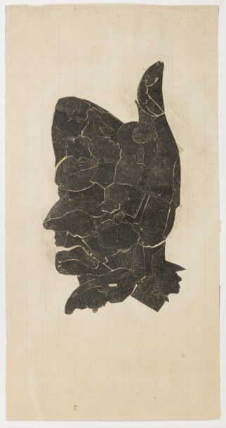 ANONYME [Corse-Napoléon]. Collage d'un puzzle de papier noir sur papier vergé "Beaumont".
203...