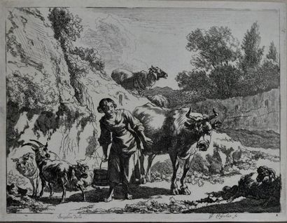 null Un fort lot de pl. anciennes par ou d'après della Bella, Berghem, Bloemaert,...