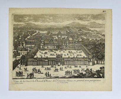 Pierre Aveline (1656-1722) Vues de Fontainebleau. Eau-forte. 305 x 210. Belles épreuves...