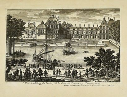 Pierre Aveline (1656-1722) Vues de Fontainebleau. Eau-forte. 305 x 210. Belles épreuves...