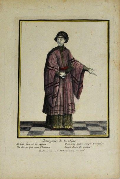 Henri II Bonnart éditeur (1642?-1711) Damoiselle de la Chine; Bourgeoise de la Chine....