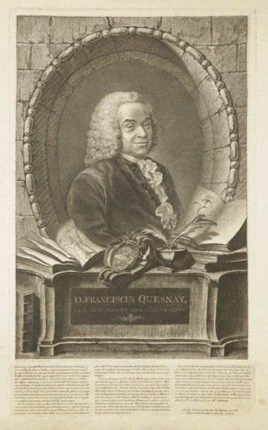 Jean-Charles François (1717-1769) Portrait de François Quesnay. 1767. Gravure en...