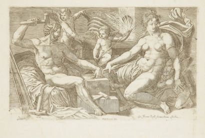 Giorgio Ghisi (c. 1520-1582) Vénus dans la forge de Vulcain. Vers 1550. Eau-forte...