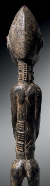 null Statue Baoulé, Côte d'Ivoire
Bois dur à patine brune brillante par endroits,...