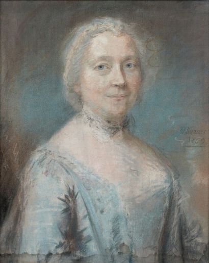 Claude BORNET (1733-1804) Portrait de femme en buste
Pastel sur papier marouflé sur...