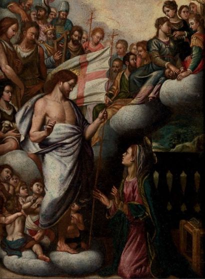 ATTRIBUÉ À AGOSTINO CIAMPELLI (1565-1630) Le Christ victorieux apparaissant à la...