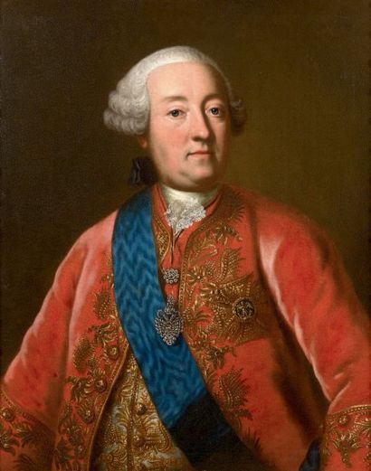 ÉCOLE RUSSE DE LA DEUXIÈME MOITIÉ DU XVIIIE SIÈCLE Portrait du tsar Pierre III portant...