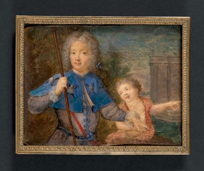 ÉCOLE FRANÇAISE VERS 1745 Portrait de Stanislas Leszczynski en «pèlerin de l'amour»...