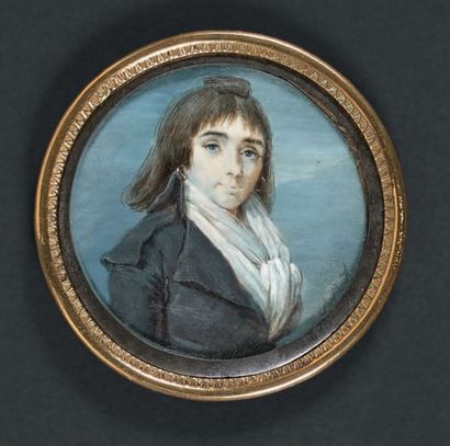 A.M.F. (ACTIF VERS 1790) Portrait d'une Conventionnelle en buste vers la droite presque...