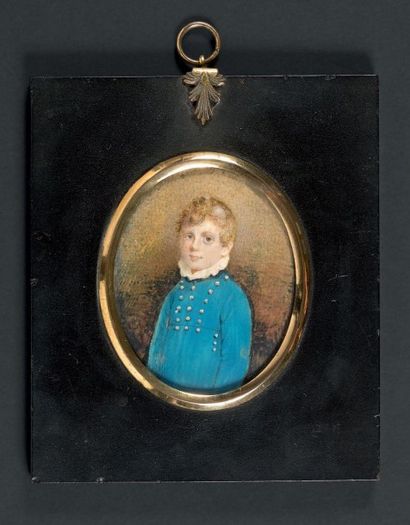 PIERRE-LAURENT CANON (1787-1852) Portrait du jeune Joseph-Anthelme LOUIS, de trois-quarts...