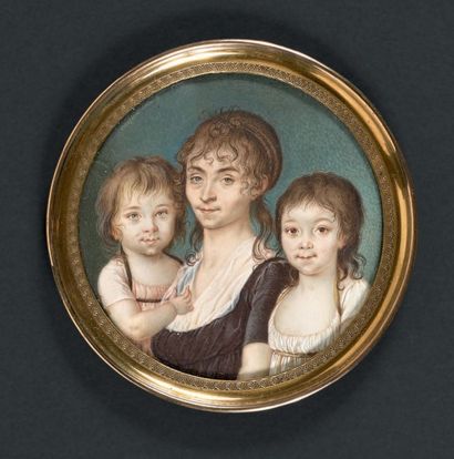 JEAN CRESSENT (ACTIF ENTRE 1781 ET 1812) Triple portrait de Marie-Anne Cressent et...
