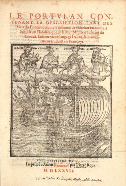 [CADAMOSTO (Alvise)] Le Portulan contenant la description tant des Mers du Ponent...