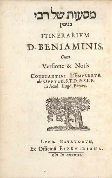 TUDÈLE (Benjamin de) Itinerarium. Leyde, Elzévir, 1633. In-8, veau fauve, double...
