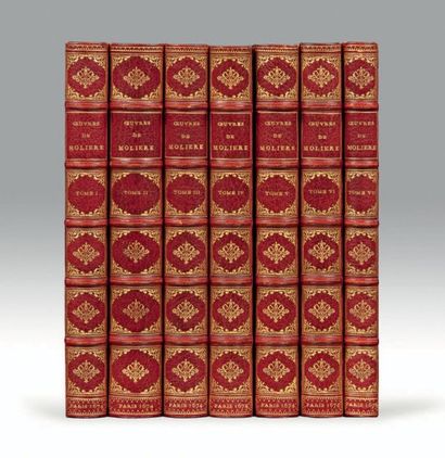 MOLIERE Les Oeuvres. Paris, Denys Thierry et Claude Barbin, 1674-1675. 7 volumes...