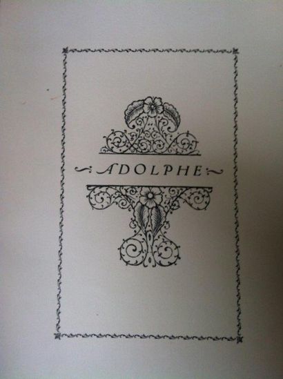 CONSTANT (Benjamin) 
Adolphe, illustré par Louis Jou, Les livres de Louis Jou, 1953.
In-4,...