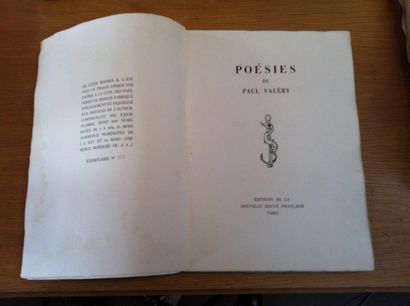 VALÉRY (Paul) 
Poésies. Paris, Éditions de la Nouvelle Revue Française, (1929), in-folio,...