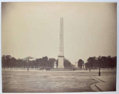 Gustave Le Gray (1820-1884) L'Obélisque de Louxor sur la place de la Concorde avec...