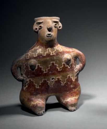 null STATUETTE ANTHROPOMORPHE ASSISE 
Culture Zacatecas, Mexique Occidental
Protoclassique,...