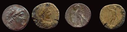 null DEUX MONNAIES ANTIQUES:
Antiochus VII Evergète (138-129) roi de Syrie
Tétradrachme...