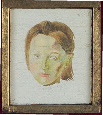 DALI Salvador. PORTRAIT DE GALA JEUNE FILLE. HUILE SUR PANNEAU. Circa 1929. 3,5 x...