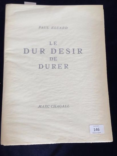ELUARD Paul LE DUR DÉSIR DE DURER. Paris, Arnold-Bordas, 1946. In-folio, en feuilles....