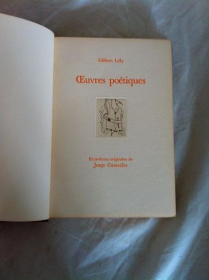 LELY Gilbert OEUVRES POÉTIQUES. Paris, Jean-Jacques Pauvert, 1969. In-8, plein maroquin...