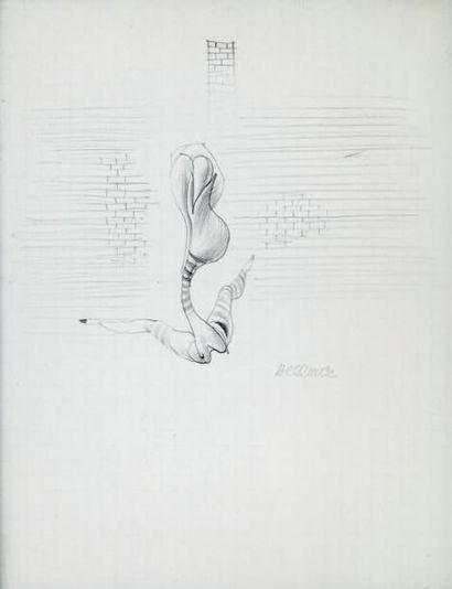 BELLMER Hans DESSIN ORIGINAL SIGNÉ. 20 x 16 cm, sous encadrement.
Dessin original...