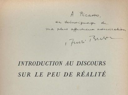 BRETON (André) INTRODUCTION AU DISCOURS SUR LE PEU DE RÉALITÉ. Paris, Gallimard,...