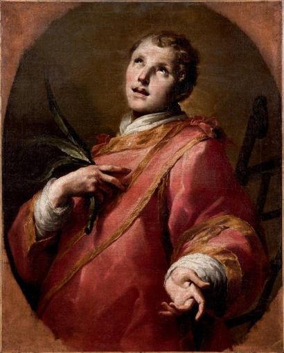 Francesco CORNELIANI (Milan 1742 - 1814) Saint Laurent
Toile rectangulaire à surface...