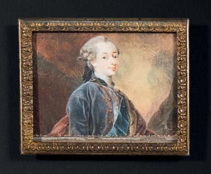 Ecole francaise vers 1760 Portrait d'un Prince en habit de Cour de velours bleu à...