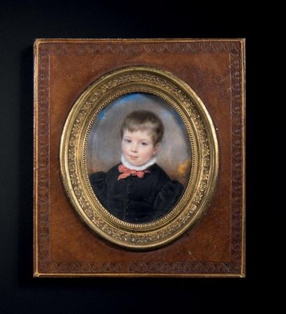 François MEURET (3 mars 1800 - 15 juillet 1887) Portrait d'un jeune garçon blond,...