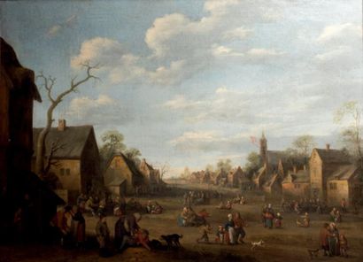 Joost Cornelisz. DROOCHSLOOT (Utrecht 1586 - 1666) Fête villageoise
Toile
Signée...