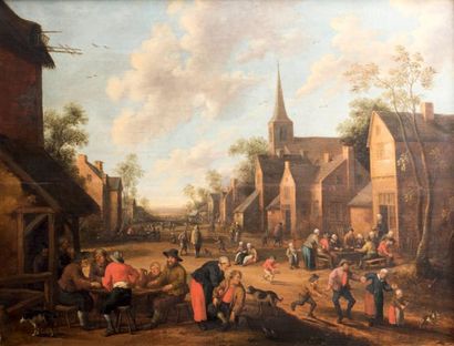 Joost Cornelisz DROOCHSLOOT (Utrecht 1586 - 1666) Heureuses familles et jeux d'enfants...