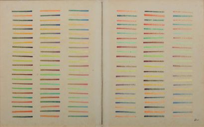 Louis HAYET (1864-1940) 6 Double planches de bandelettes pour l'Atlas Chromatique,...