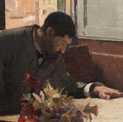 Henri MARTIN (1860-1943) 
L'architecte Esquié à sa table de travail, 1886
Huile sur...