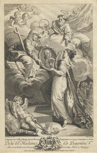 Claude-Antoine LITTRET DE MONTIGNY (XVIIIe siècle) Madame la Dauphine, dans un médaillon...