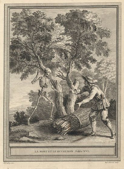Jean-Baptiste OUDRY (d'après) (1686-1755) Illustrations pour les Fables de La Fontaine....
